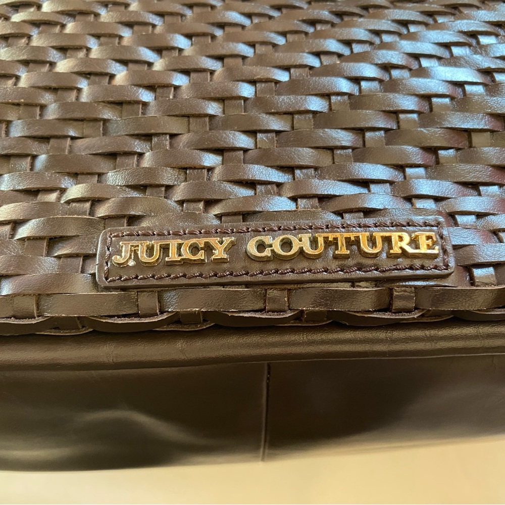 Juicy Couture Huge Brown Woven Leather Tote!! EUC RARE Stunningly Gorgeous 💛HP💛 - Picture 4 of 16